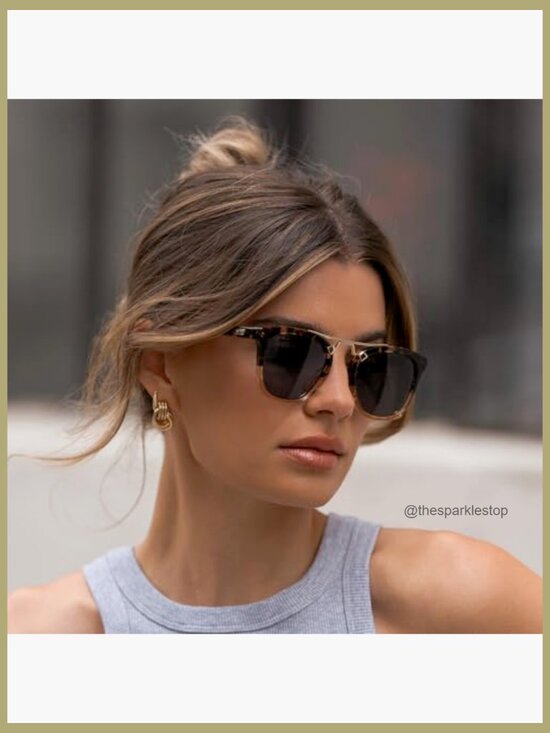 Oversized Polarized Sunglasses with Acetate Frame and Metal Bridge main image 6